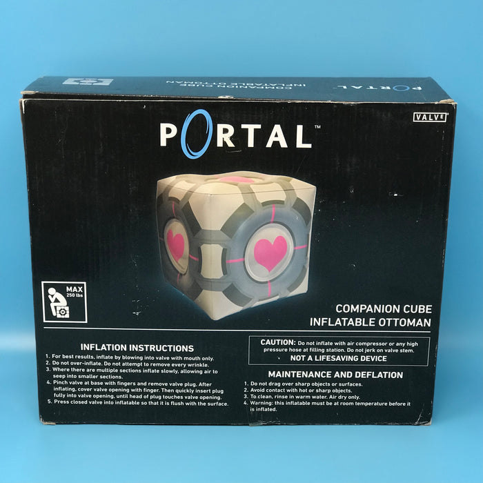 GARAGE SALE - Portal Original Companion Cube Inflatable Ottoman - Sure Thing Toys