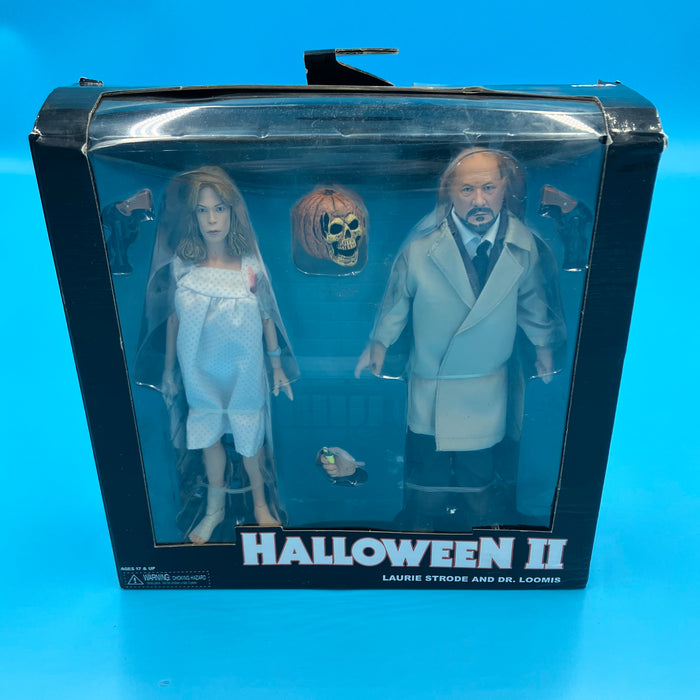 GARAGE SALE - NECA Halloween 2 (1981) Dr. Loomis & Laurie Strode Retro Cloth 8" Action Figure Set - Sure Thing Toys