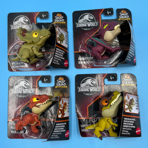 GARAGE SALE - Mattel Jurassic World Snap Squad Dinosaurs (Set of 4) - Sure Thing Toys