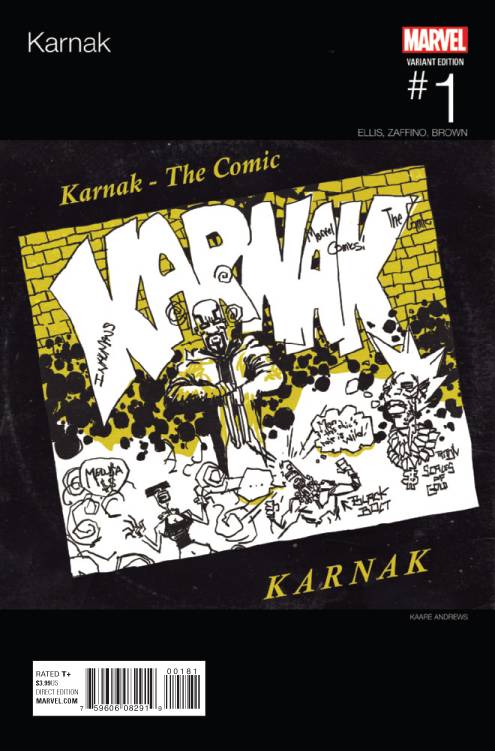 Marvel All-New Karnak #1 (Kaare Andrews Marvel Hip-Hop Variant Schoolly D Saturday Night! The Album 2015) - Sure Thing Toys