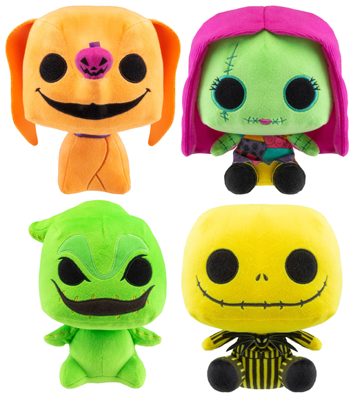 Funko Plushies: The Nightmare Before Christmas: Blacklight (Set of 4) - Sure Thing Toys