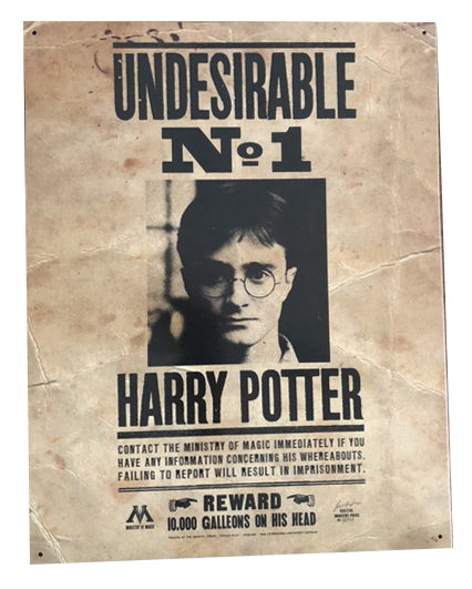Harry Potter Tin Sign Collection - No. 1 Undesirable - Sure Thing Toys