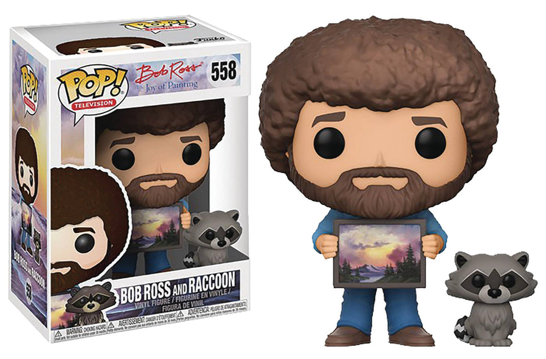 Funko Pop! Television - Bob Ross with Racoon - Sure Thing Toys