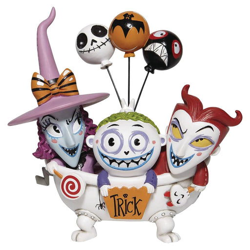 Enesco The Nightmare Before Christmas: World of Miss Mindy - Lock, Shock, and Barrel in Tub Statue - Sure Thing Toys