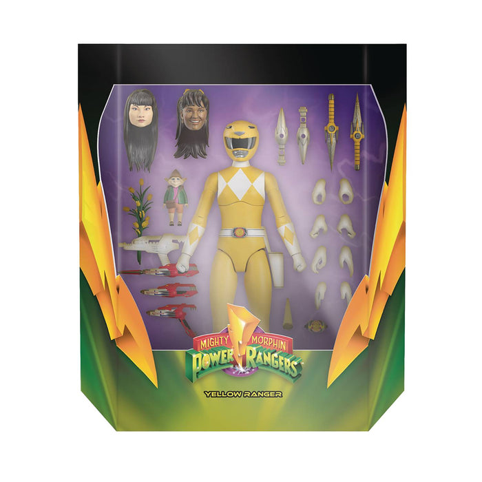Super7 Ultimates 7-inch Series Power Rangers Action Figure - Yellow Ranger - Sure Thing Toys