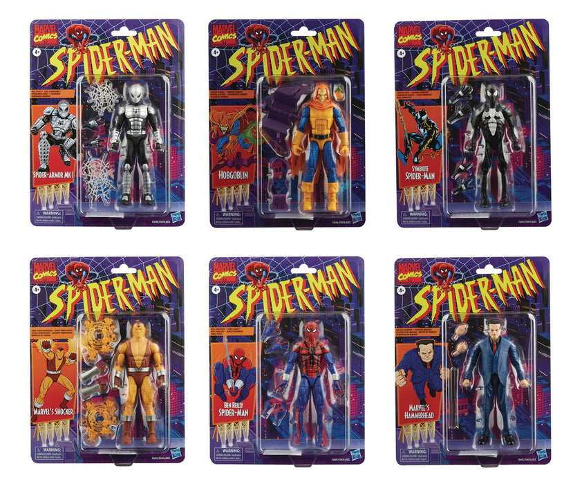 Hasbro Marvel Legends Spider-Man Wave 2 Retro Action Figures (Set of 6) - Sure Thing Toys