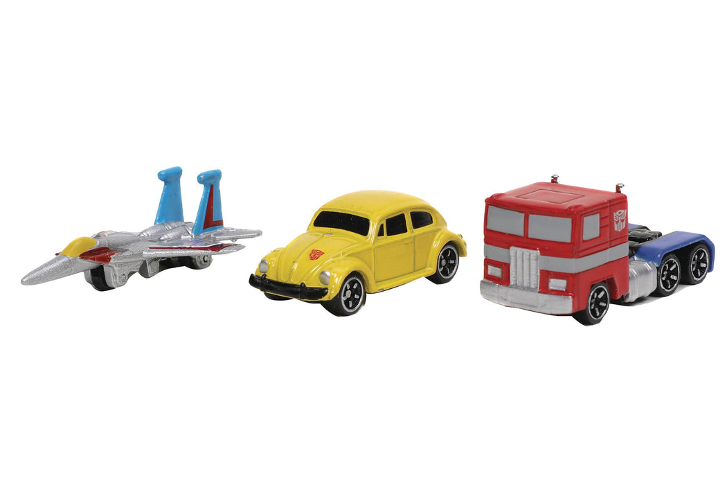 Jada Toys Nano Hollywood Rides: Transformer - Starscream, Bumblebee & Optimus Prime 3-Pack - Sure Thing Toys