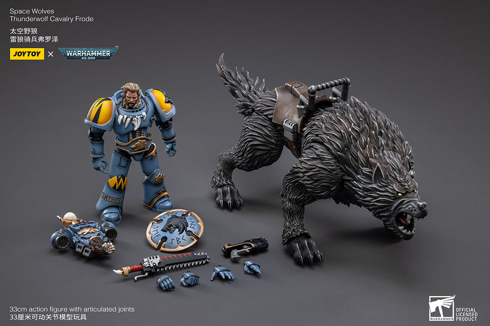 Joy Toy Warhammer 40k - Space Wolves Thunderwolf Calvery Frode 1/18 Scale Action Figure - Sure Thing Toys
