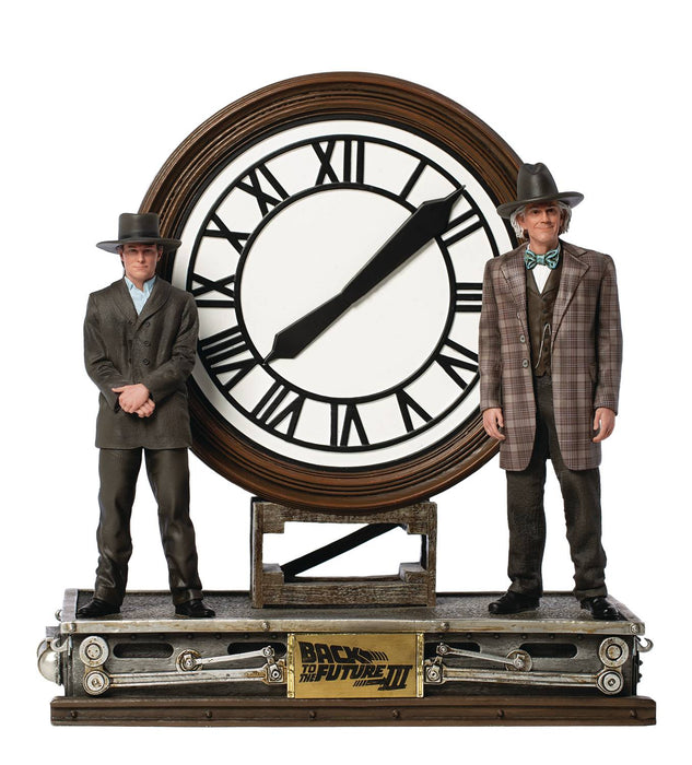 Iron Studios Art Scale Deluxe: Back To The Future - Marty & Doc Clock 1/10 Statue - Sure Thing Toys