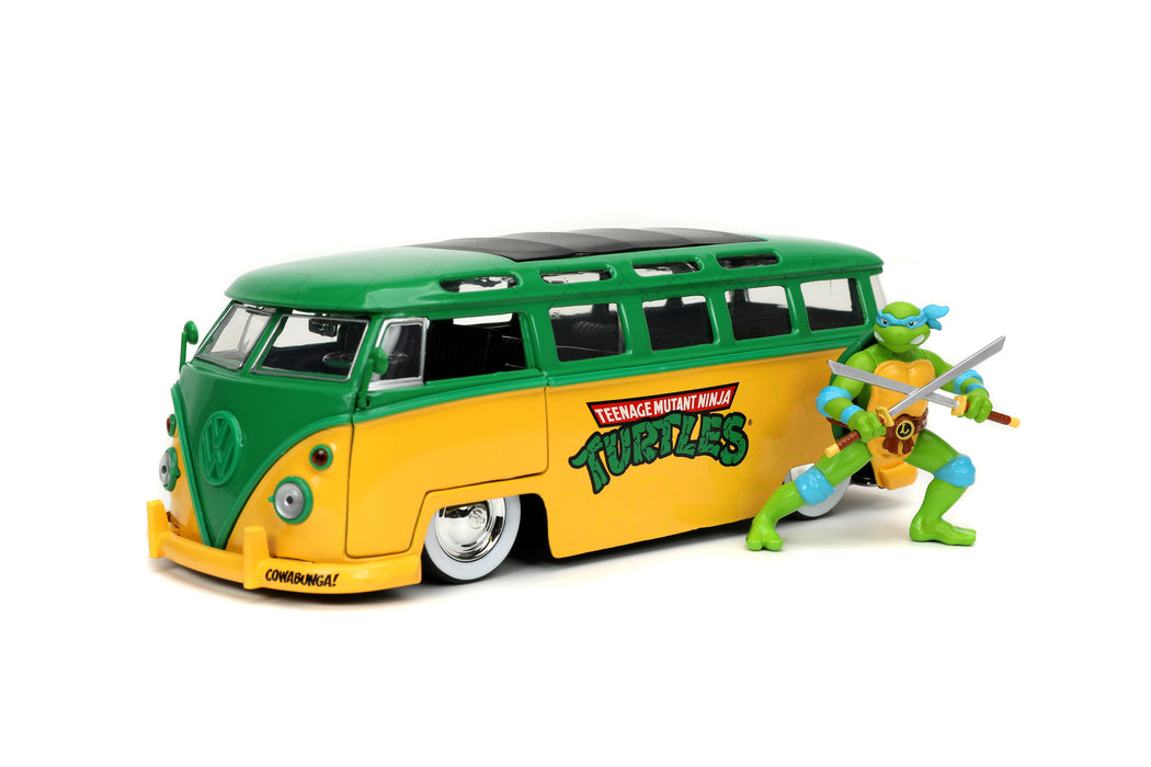 Jada Toys Hollywood Rides: TMNT - Leonardo 1962 Volkswagen Bus 1/24 Vehicle - Sure Thing Toys