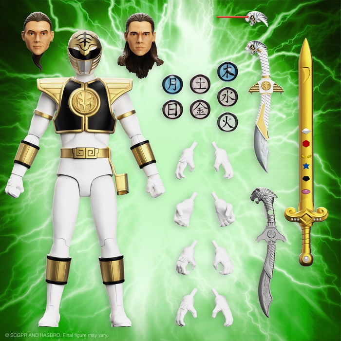 Super7 Ultimates Power Rangers - White Ranger 7-inch Action Figure - Sure Thing Toys