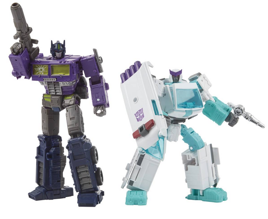 Transformers Generations Select WFC-GS17 Shattered Glass Voyager Optimus Prime & Deluxe Ratchet 2-Pack - Sure Thing Toys