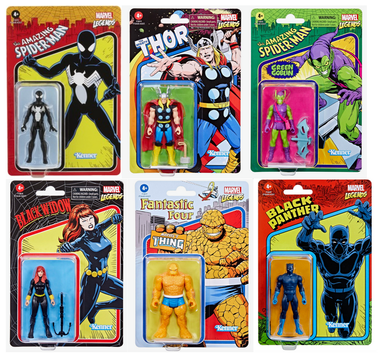 Hasbro Marvel Legends Retro Collection Series 6 Action Figures (Set of 6) - Sure Thing Toys