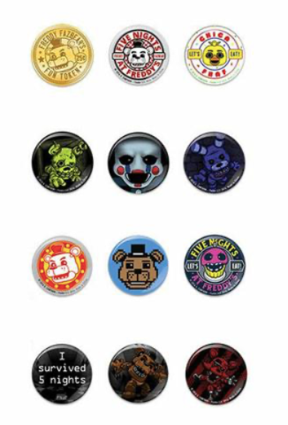 Five Nights at Freddy's Collectible Pinback Buttons Mystery Packs (1 Case) - Sure Thing Toys