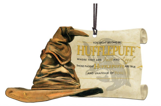 Harry Potter Sorting Hat - Hufflepuff - Shaped Acrylic Hanging Print Accessory with Hogwarts House Quote - Sure Thing Toys