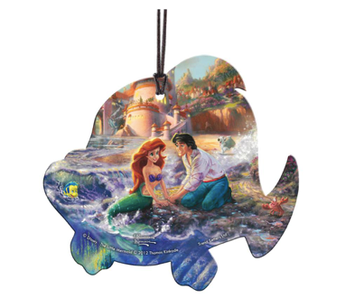 Thomas Kincade Disney Flounder Shaped Acrylic Hanging Print - The Little Mermaid - Sure Thing Toys