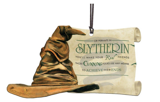 Harry Potter Sorting Hat - Slytherin - Shaped Acrylic Hanging Print Accessory with Hogwarts House Quote - Sure Thing Toys