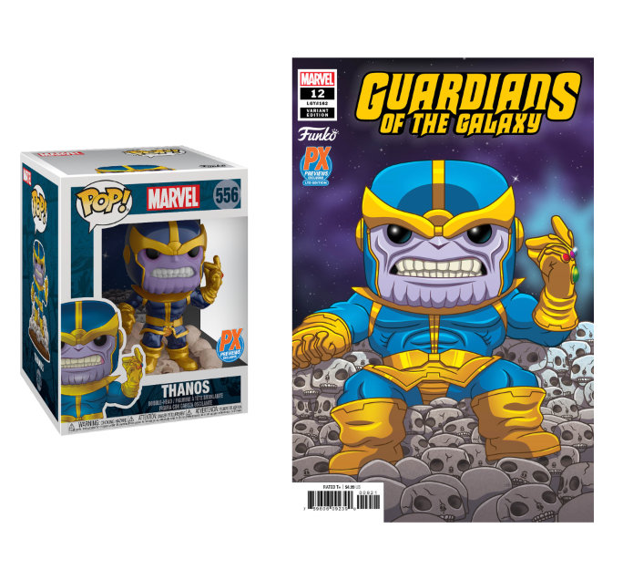 Funko Pop! Heroes: Marvel - 6" Thanos Infinity Gauntlet Snap (with Limited Edition Comic Bundle) - Sure Thing Toys