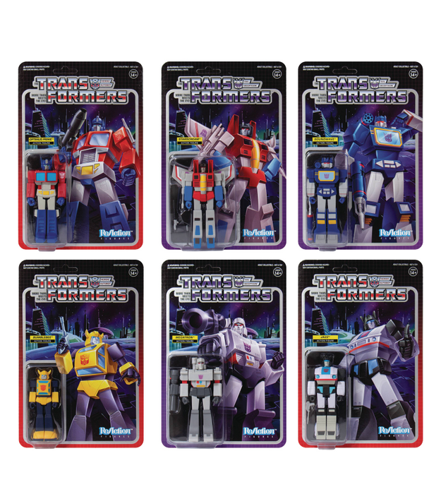 Super 7 Reaction 3.75" Action Figure: Transformers Wave 1 (Set of 6) - Sure Thing Toys