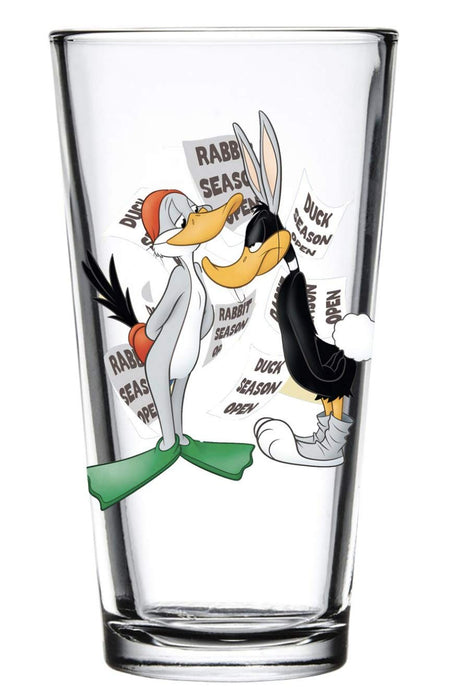 Toon Tumblers Looney Tunes: Bugs Bunny & Daffy Duck (Duck Season/Rabbit Season)) 16 oz Pint Glass - Sure Thing Toys