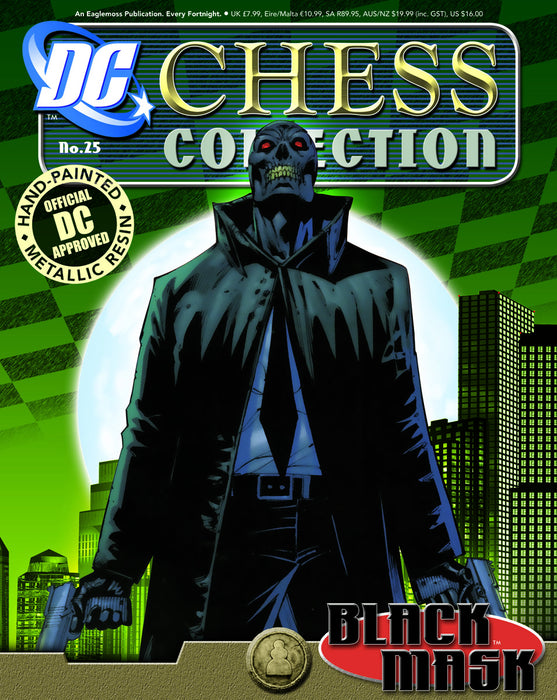 Eaglemoss DC Chess Figure & Collector Magazine #25: Black Mask (Black Pawn) - Sure Thing Toys