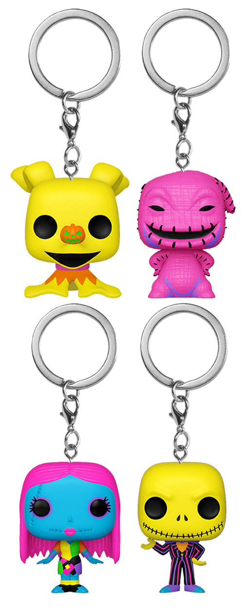Funko Keychain The Nightmare Before Christmas: Blacklight (Set of 4) - Sure Thing Toys