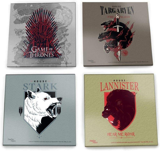 Trend Setters Game of Thrones "Houses" StarFire Prints Glass Coaster Set - Sure Thing Toys