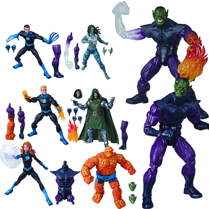 Hasbro Marvel Legends Fantastic Four: Super Skrull Build-A-Figure Collection (Set of 6) - Sure Thing Toys