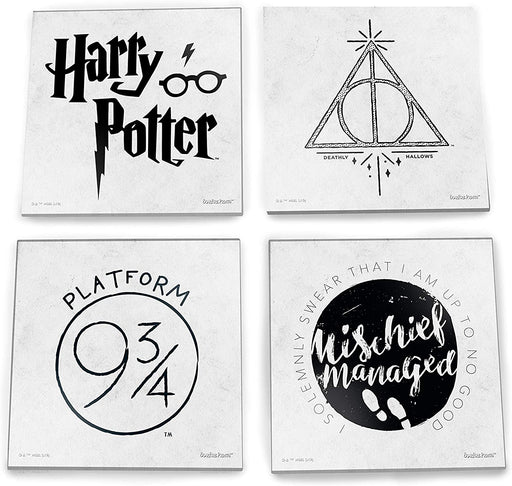 Trend Setters World of Harry Potter "Symbols" StarFire Prints Glass Coaster Set - Sure Thing Toys