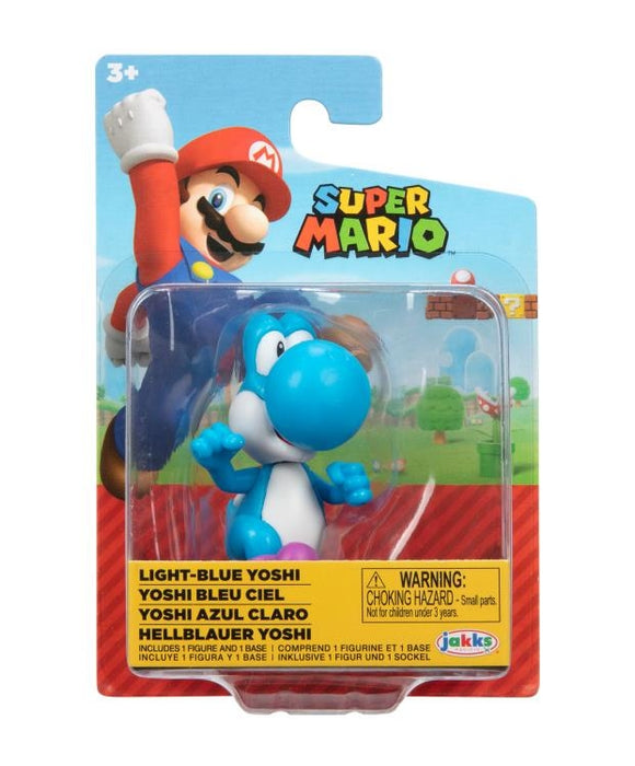 Jakks World of Nintendo: Super Mario 2.5-inch Action Figure (Wave 32) - Light-Blue Yoshi - Sure Thing Toys